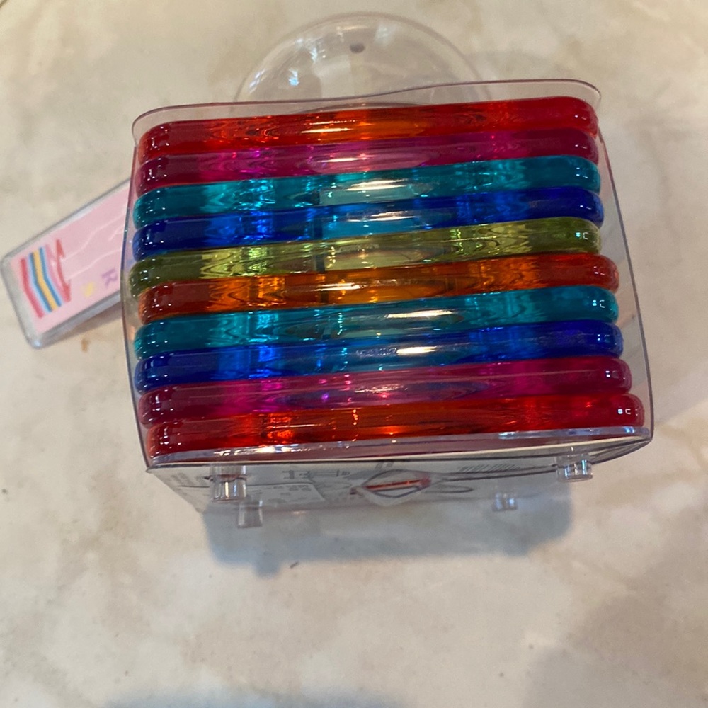 Set of 10 Rumour multicolored bangle bracelets